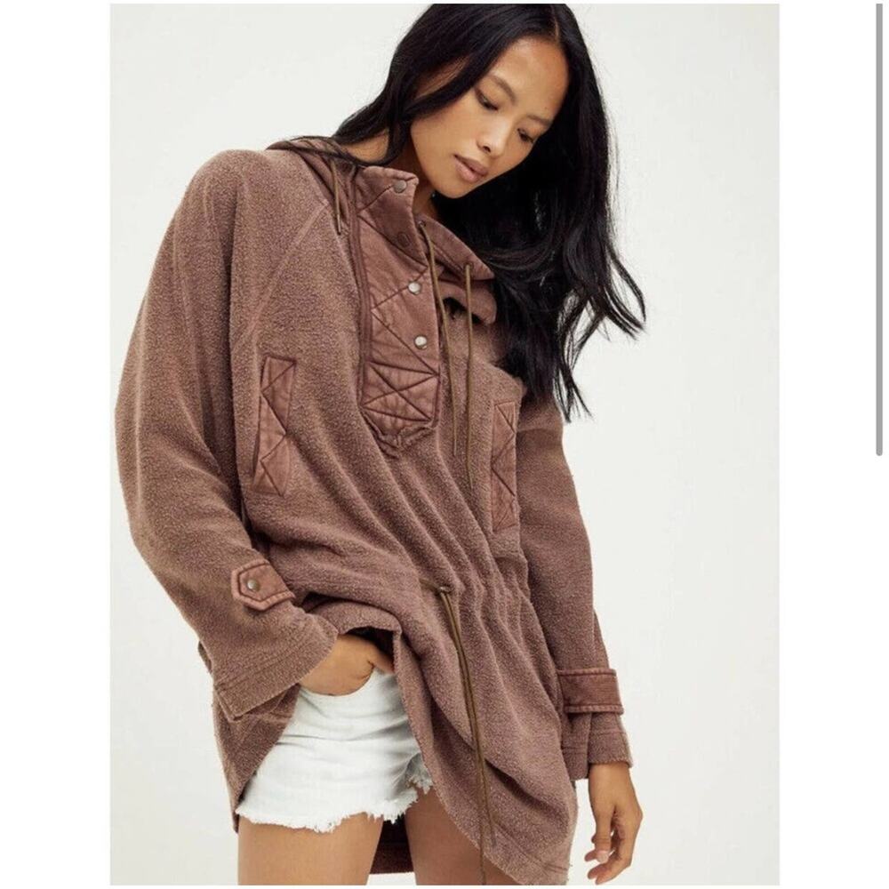 Free‎ People brown oversized tunic hoodie dress